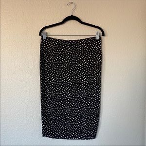 Vince Camuto Stretchy Black & White Polka Dot Pencil Skirt